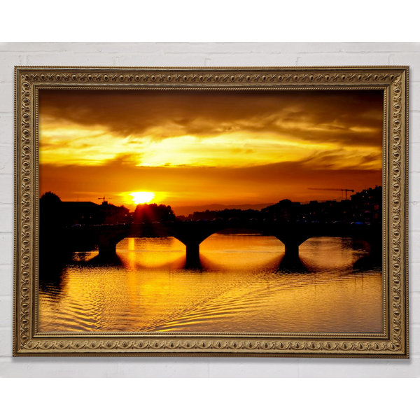 Bright Star Sonnenuntergang Ber Dem Fluss Florenz Einzelner